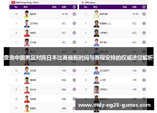 查询中国男足对阵日本比赛最新时间与赛程安排的权威途径解析 查询中国男足对阵日本比赛最新时间与赛程安排的权威途径解析